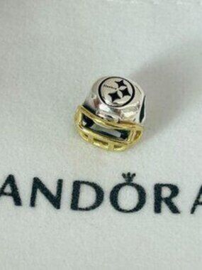 Pandora NFL Pittsburgh Steelers Football Helmet Charm Pendant